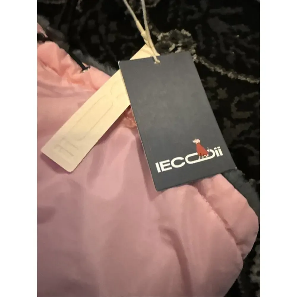 IECOii Dog Coat Pink And Grey, 4XL(Chest:47.24 in)
